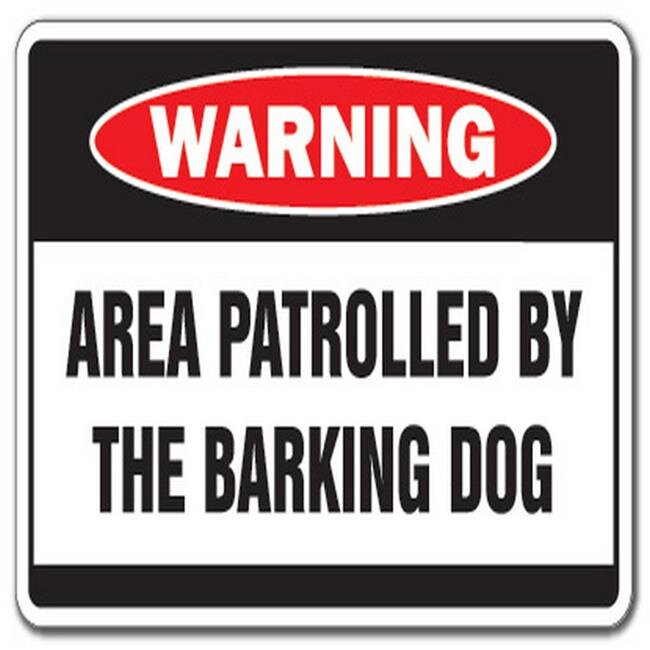 SignMission D-6-Z-Area Patrolled by Barking Area Patrolled by Barking Dog Warning Decal - Security Crazy